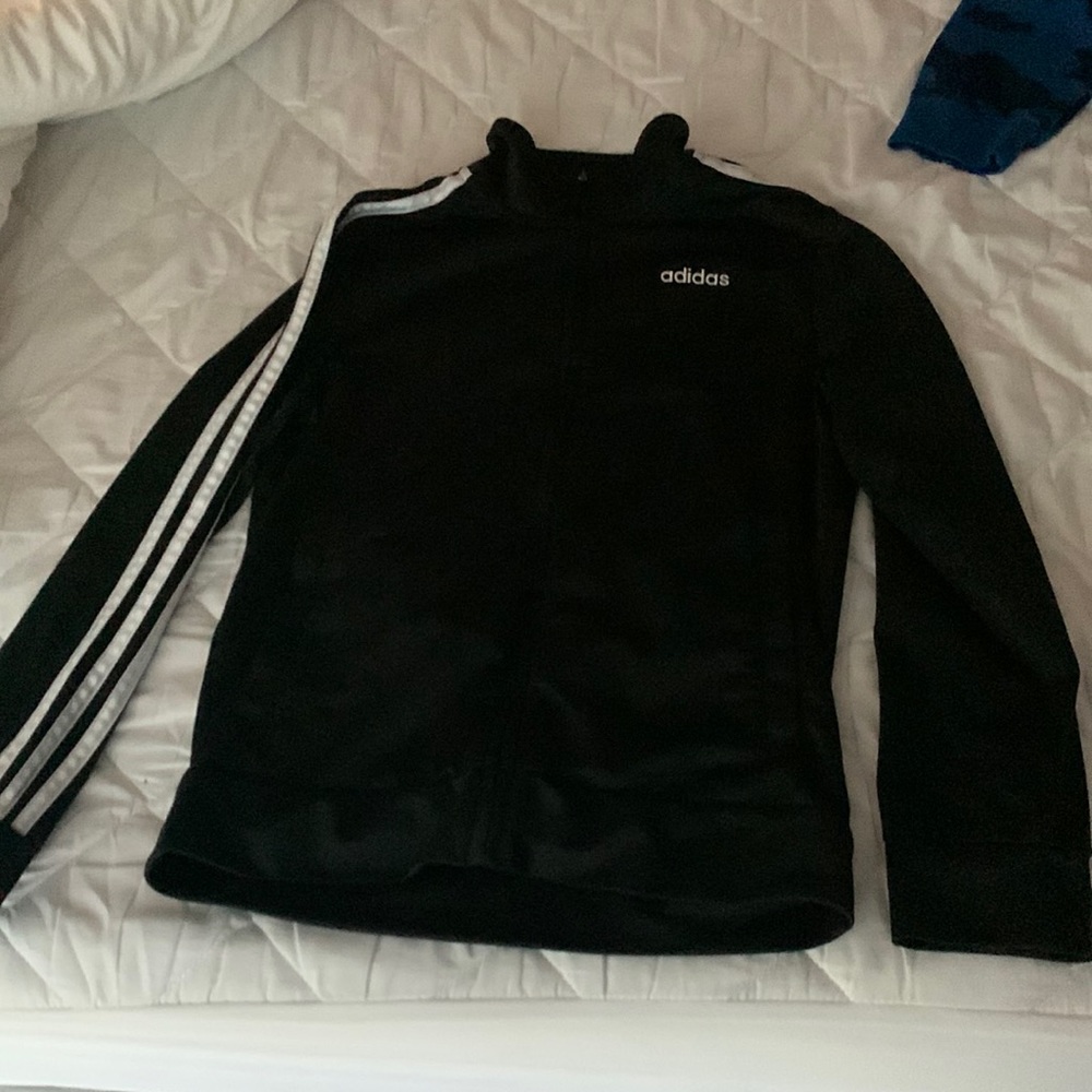 Adidas track zip up hoodie (size youth large)